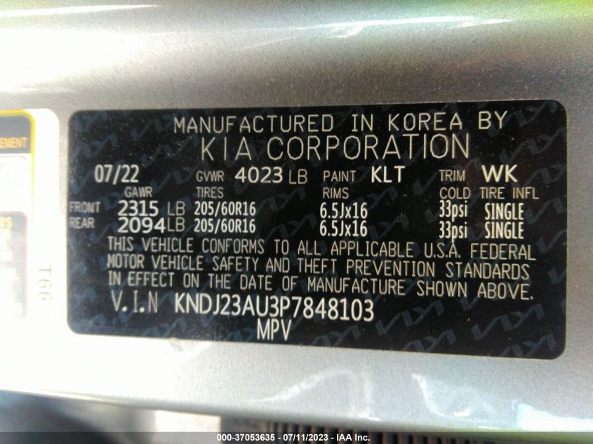 2023 KIA SOUL LX - KNDJ23AU3P7848103