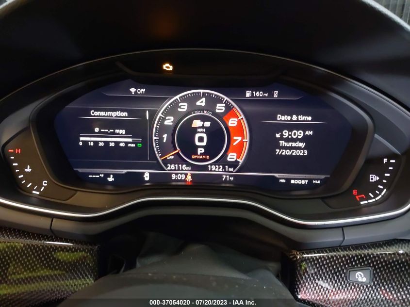 2019 AUDI S5 SPORTBACK PREMIUM PLUS WAUB4DF54KA068335