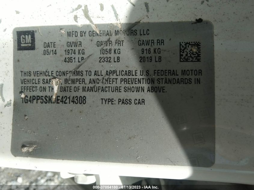 2014 BUICK VERANO - 1G4PP5SK9E4214308