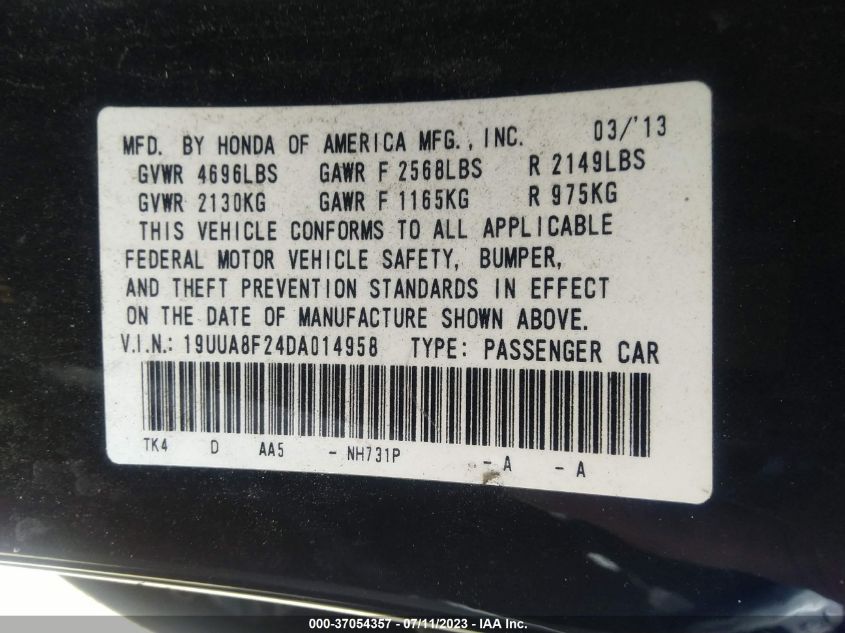 2013 ACURA TL - 19UUA8F24DA014958