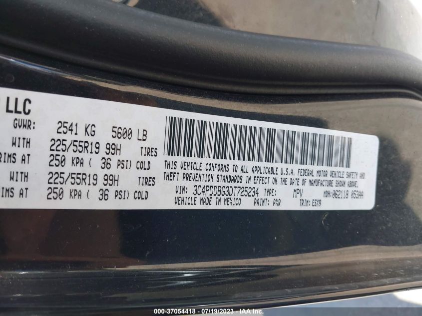 2013 DODGE JOURNEY SXT - 3C4PDDBG3DT725234