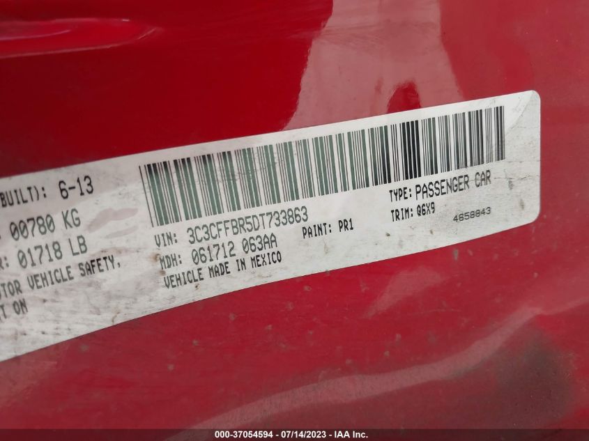 2013 FIAT 500 SPORT - 3C3CFFBR5DT733863
