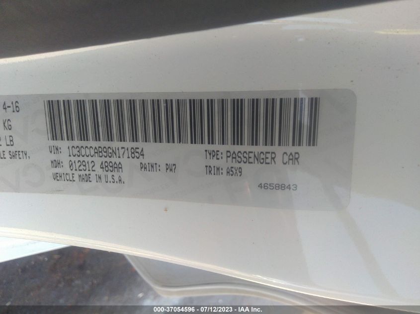 2016 CHRYSLER 200 LIMITED - 1C3CCCAB9GN171854