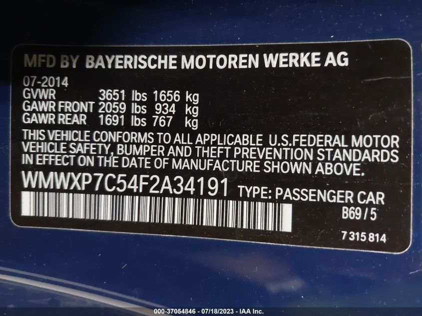 2015 MINI COOPER HARDTOP S - WMWXP7C54F2A34191