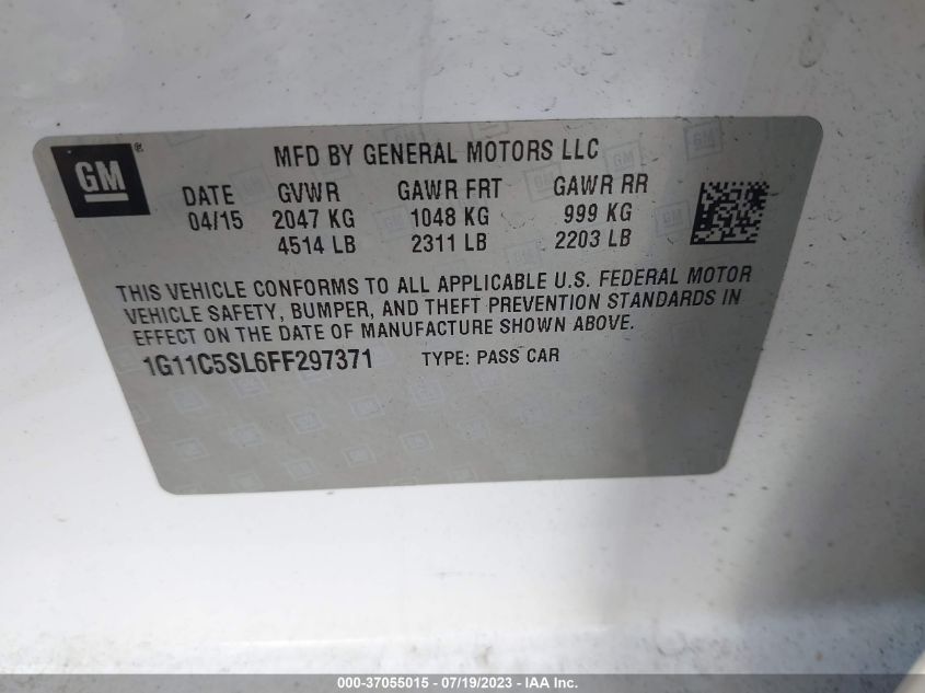 2015 CHEVROLET MALIBU LT - 1G11C5SL6FF297371