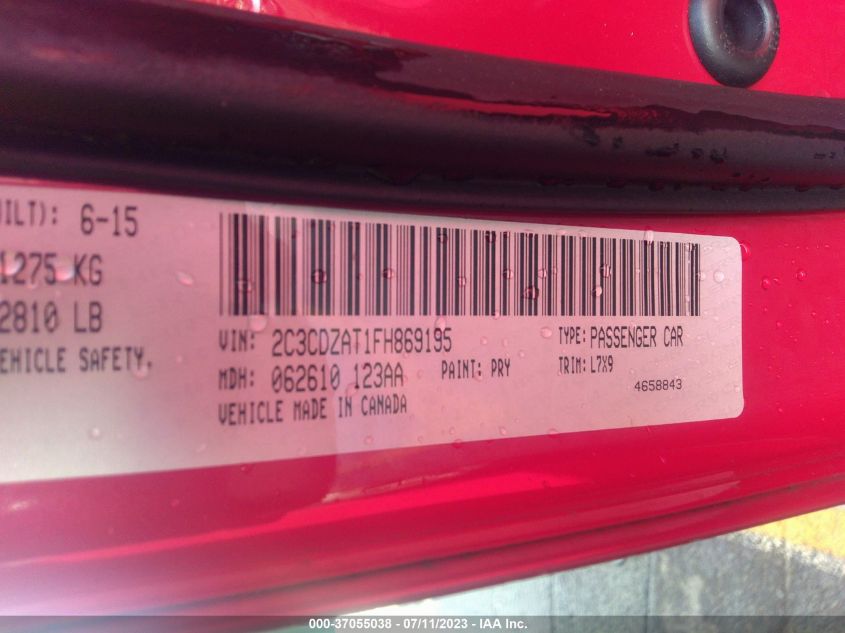 2015 DODGE CHALLENGER R/T - 2C3CDZAT1FH869195