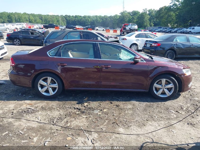 2013 VOLKSWAGEN PASSAT SE W/SUNROOF - 1VWBP7A36DC145650