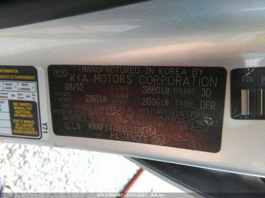 2014 KIA FORTE LX - KNAFX4A6XE5137714