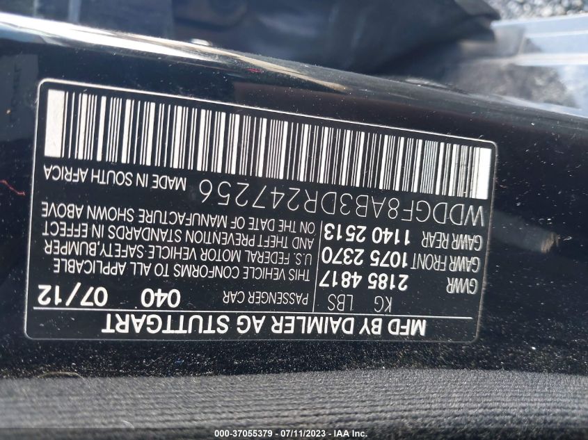 2013 MERCEDES-BENZ C-CLASS C 300 - WDDGF8AB3DR247256