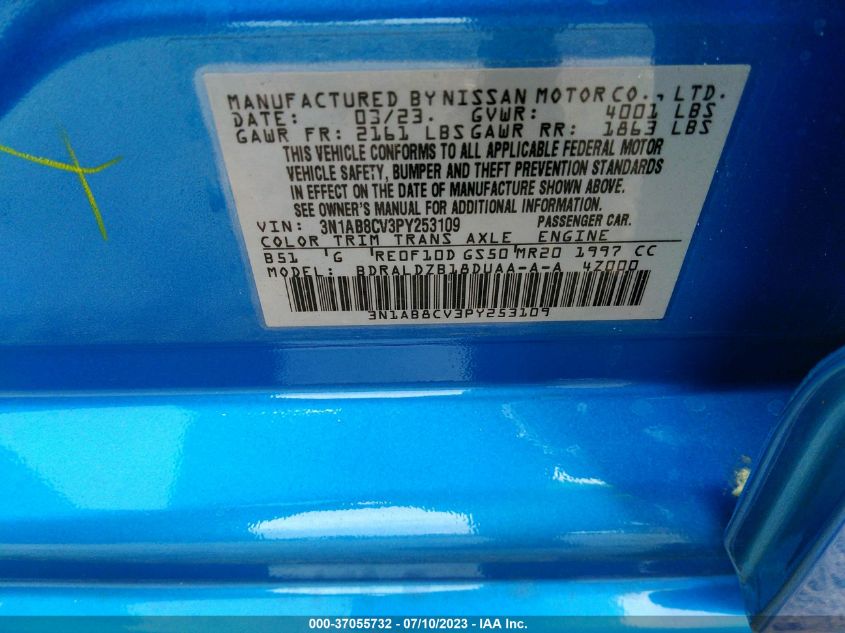 2023 NISSAN SENTRA SV - 3N1AB8CV3PY253109