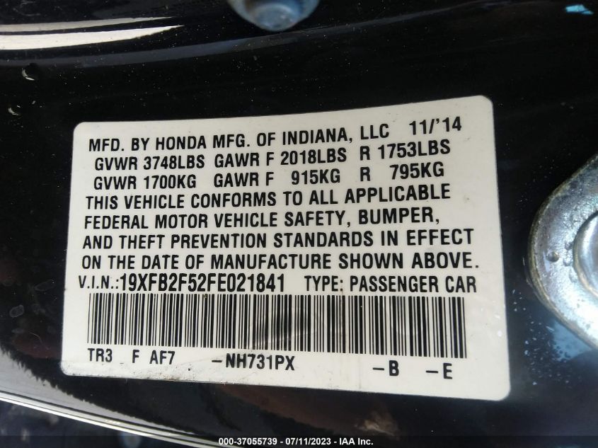 2015 HONDA CIVIC SEDAN LX - 19XFB2F52FE021841