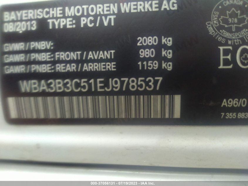 2014 BMW 3 SERIES 328I XDRIVE - WBA3B3C51EJ978537