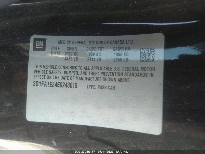 2014 CHEVROLET CAMARO LS - 2G1FA1E34E9248015