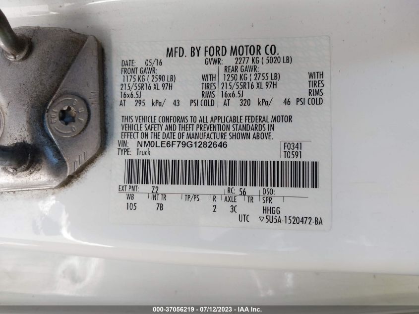 2016 FORD TRANSIT CONNECT XLT - NM0LE6F79G1282646