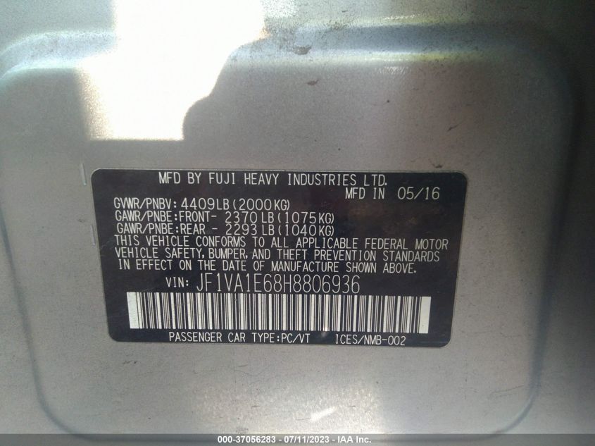 2017 SUBARU WRX PREMIUM - JF1VA1E68H8806936