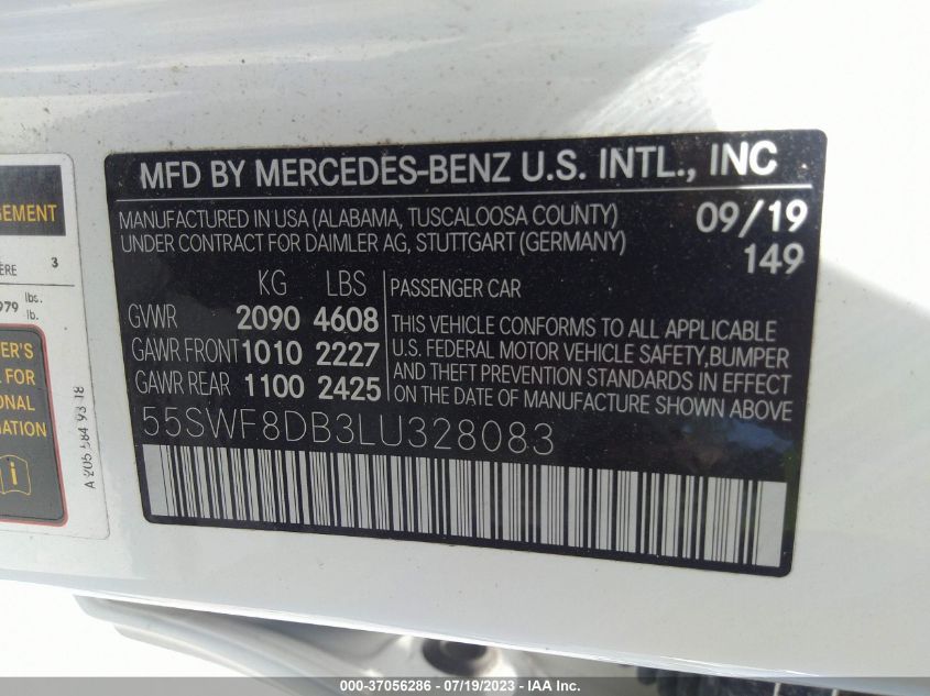 2020 MERCEDES-BENZ C-CLASS C 300 - 55SWF8DB3LU328083