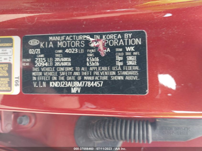 2021 KIA SOUL S - KNDJ23AU8M7784457
