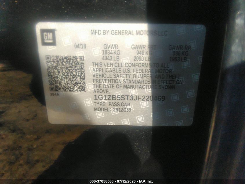 2018 CHEVROLET MALIBU LS - 1G1ZB5ST3JF220469