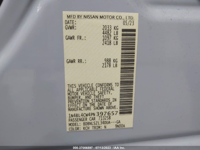 2023 NISSAN ALTIMA 2.5 SR - 1N4BL4CW4PN397657