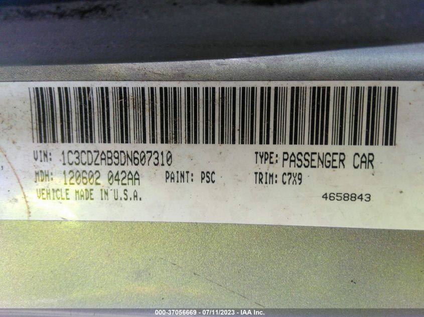 2013 DODGE AVENGER SE - 1C3CDZAB9DN607310