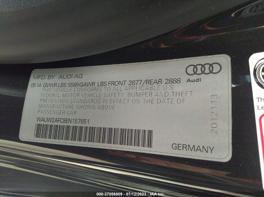 2014 AUDI S7 PREMIUM WAUW2AFC8EN157651