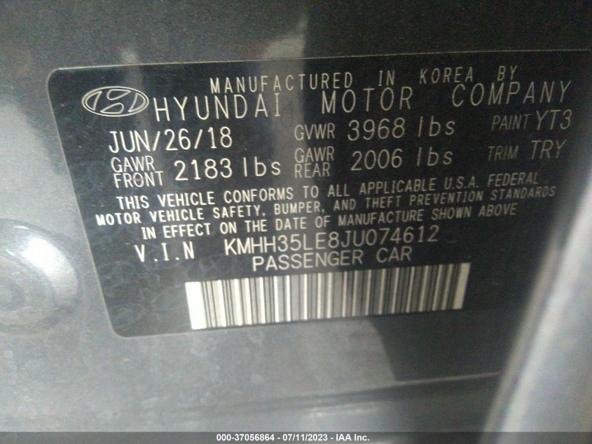 2018 HYUNDAI ELANTRA GT - KMHH35LE8JU074612