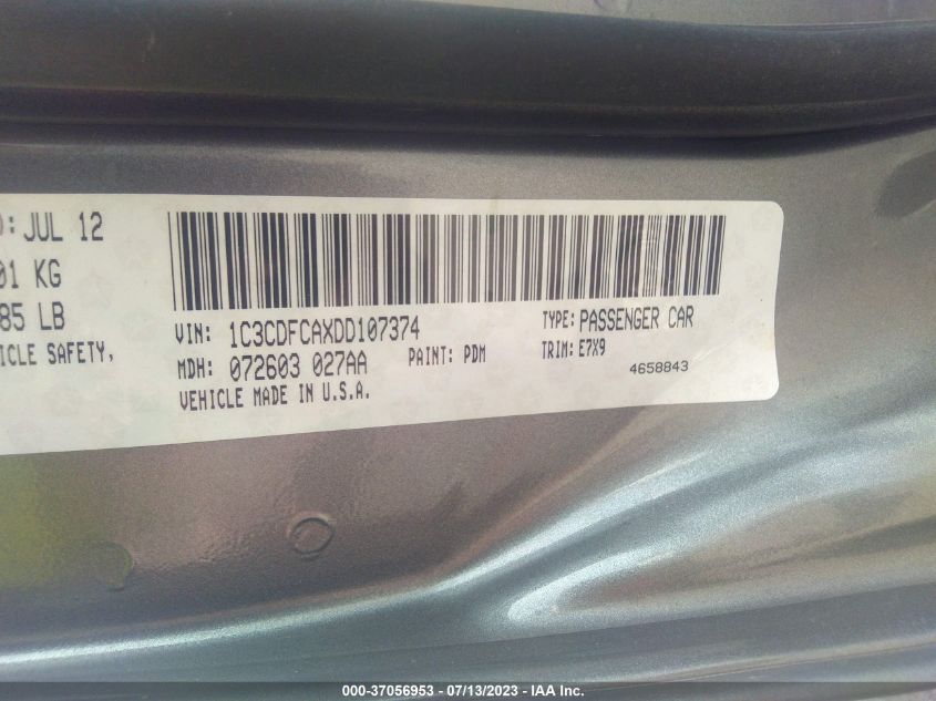 2013 DODGE DART LIMITED - 1C3CDFCAXDD107374