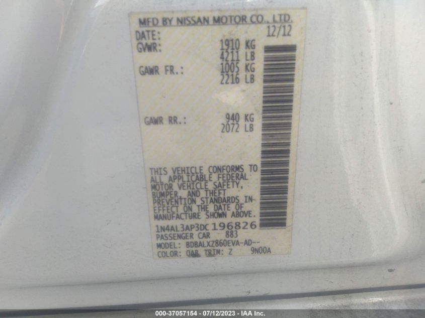 2013 NISSAN ALTIMA 2.5 SL - 1N4AL3AP3DC196826