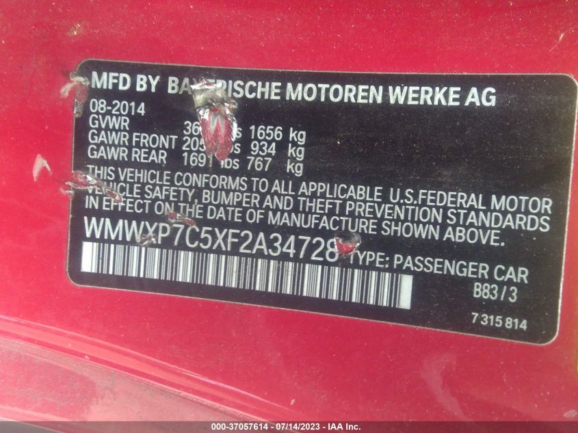 2015 MINI COOPER HARDTOP S - WMWXP7C5XF2A34728