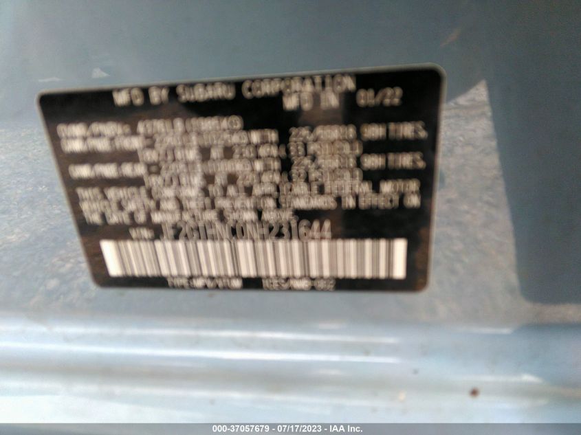 2022 SUBARU CROSSTREK LIMITED - JF2GTHNC0NH231644