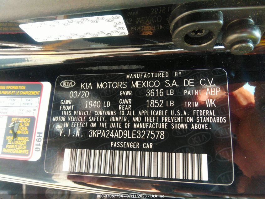 2020 KIA RIO LX - 3KPA24AD9LE327578