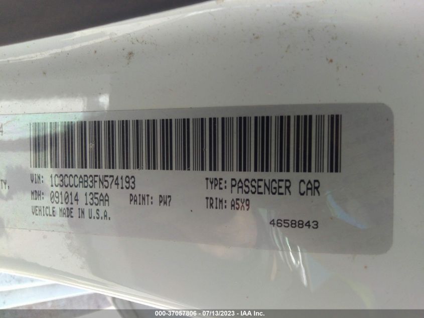 2015 CHRYSLER 200 LIMITED - 1C3CCCAB3FN574193