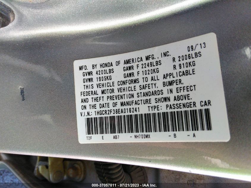 2014 HONDA ACCORD SEDAN LX - 1HGCR2F38EA016241