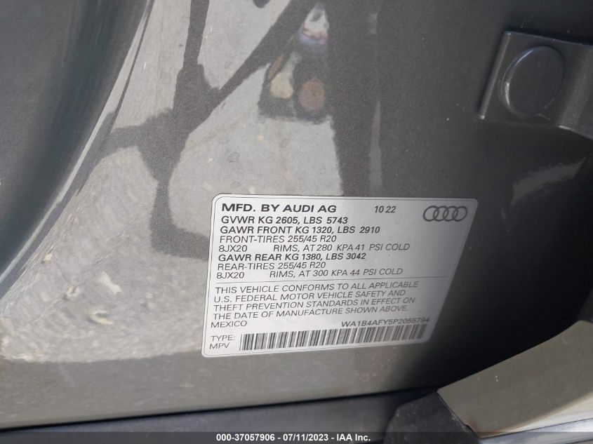 WA1B4AFY5P2055794 Audi SQ5 PREMIUM PLUS 9