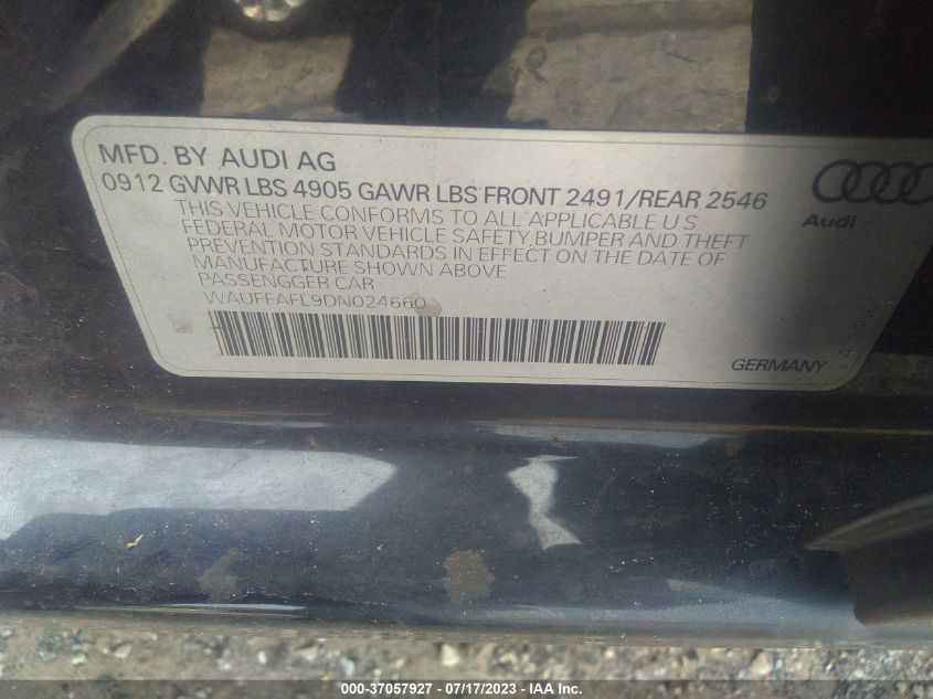 2013 AUDI A4 PREMIUM PLUS - WAUFFAFL9DN024660