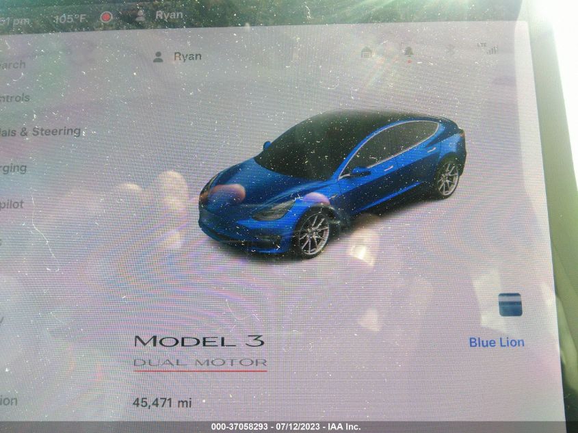 2019 TESLA MODEL 3 LONG RANGE/PERFORMANCE - 5YJ3E1EBXKF418276