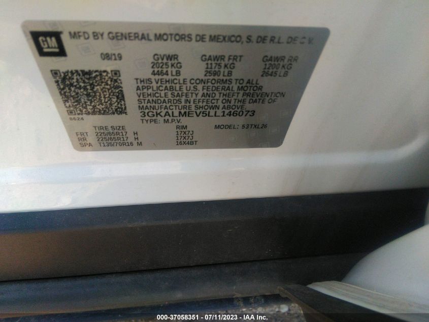 2020 GMC TERRAIN SLE - 3GKALMEV5LL146073