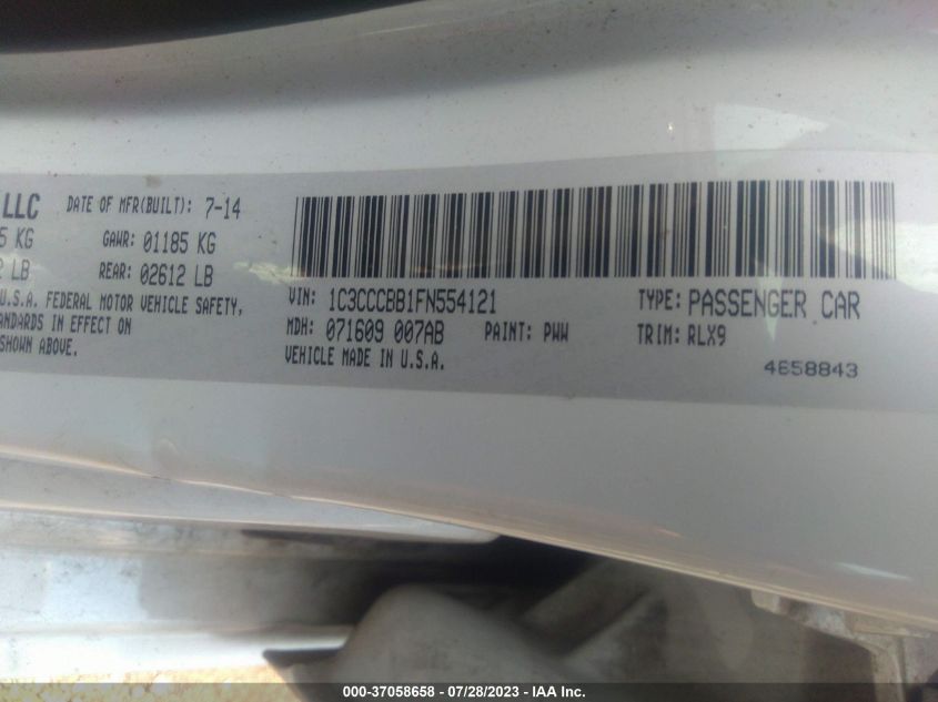2015 CHRYSLER 200 S - 1C3CCCBB1FN554121
