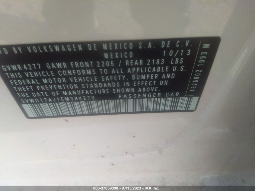 2014 VOLKSWAGEN JETTA SEDAN SE - 3VWD17AJ1EM384273