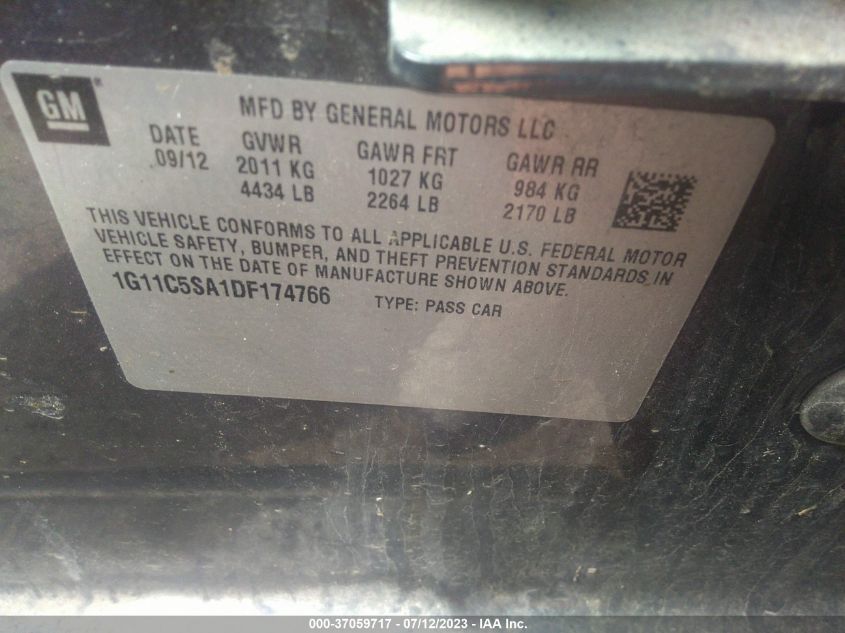 2013 CHEVROLET MALIBU 1LT - 1G11C5SA1DF174766