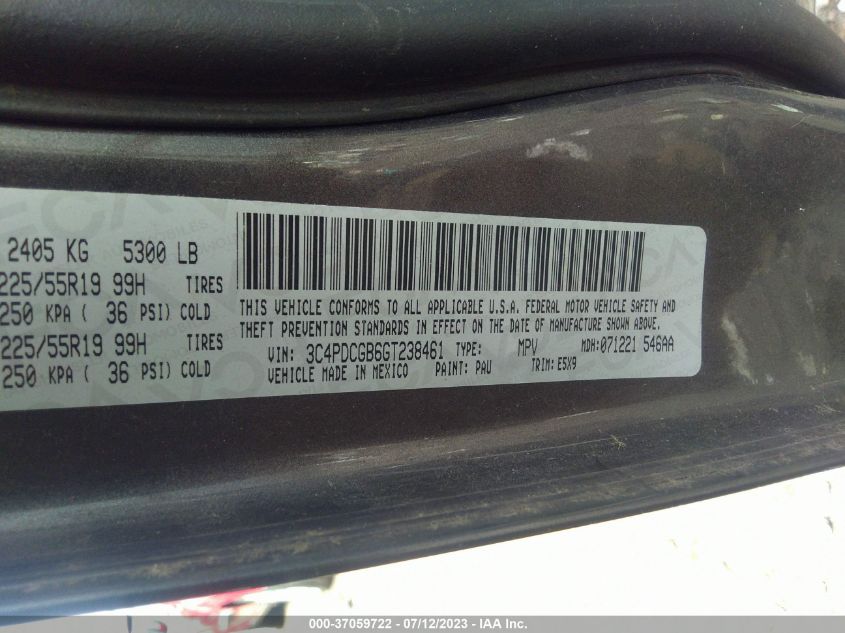 2016 DODGE JOURNEY CROSSROAD - 3C4PDCGB6GT238461