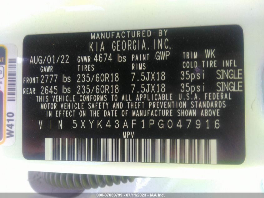 2023 KIA SPORTAGE SX - 5XYK43AF1PG047916