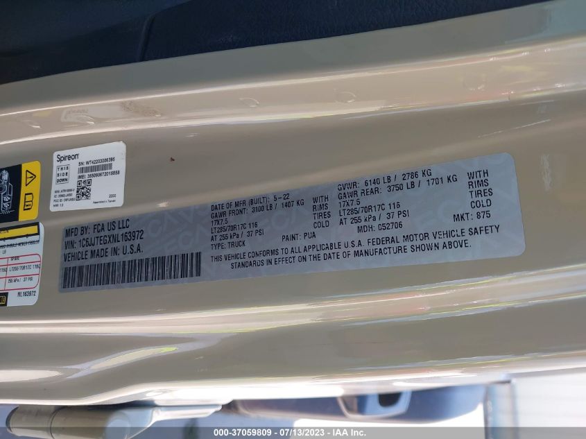 2022 JEEP GLADIATOR MOJAVE - 1C6JJTEGXNL163972