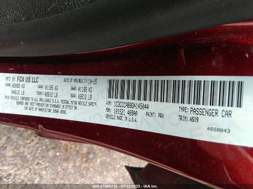 2016 CHRYSLER 200 LIMITED - 1C3CCCAB9GN145044