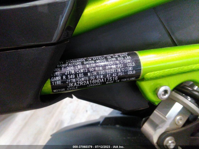 2017 KAWASAKI ZR900 - JKAZR2A16HDA17516