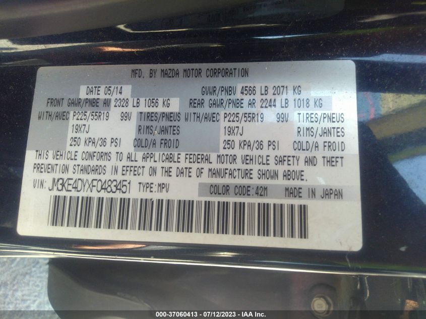 2015 MAZDA CX-5 GRAND TOURING - JM3KE4DYXF0483451