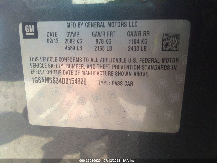2013 CADILLAC ATS PREMIUM - 1G6AM5S34D0154829