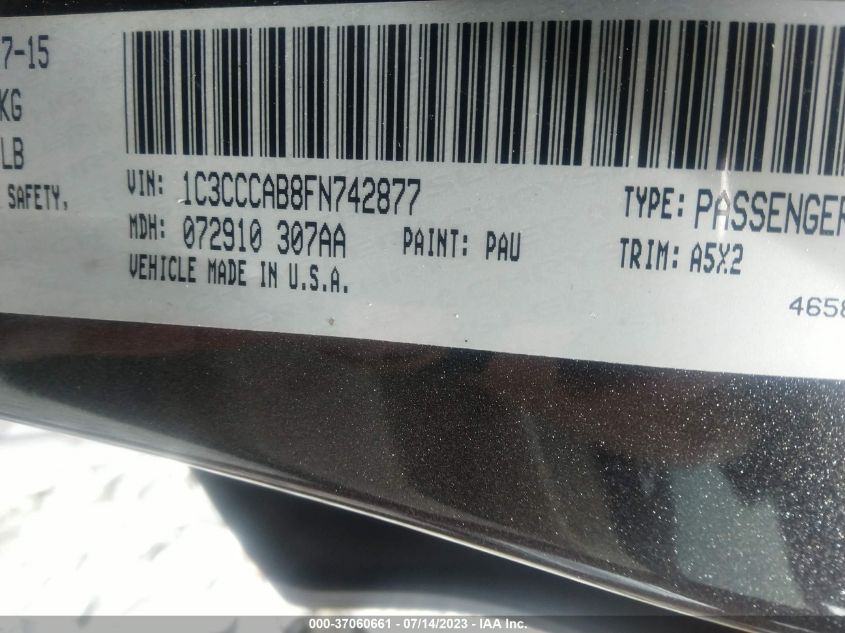 2015 CHRYSLER 200 LIMITED - 1C3CCCAB8FN742877