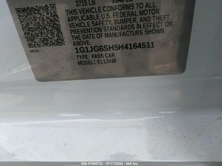 2017 CHEVROLET SONIC LT - 1G1JG6SH5H4164511