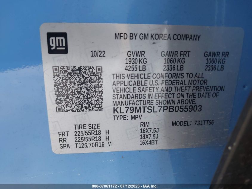 2023 CHEVROLET TRAILBLAZER RS - KL79MTSL7PB055903